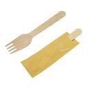 【使い捨て食器】 木製14cmフォーク 袋入り (5000本入)