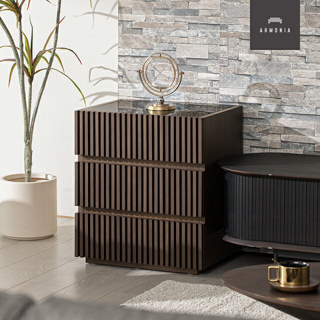 【もれなくP10倍★12/25】 チェスト サイドテーブル キャビネット ルーバーデザイン 縦格子 ホワイトナ..