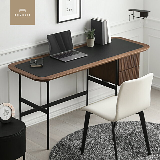 デスク パソコンデスク おしゃれ 送料無料 収納 ラック シェルフ 引き出し 木製 レザー PCデスク フロアデスク 机 北欧 モダン Armonia