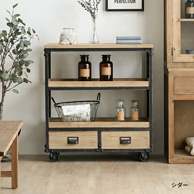 楽天市場】アンティーク（素材（インテリア）木）（キッチンワゴン