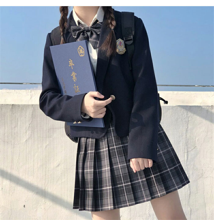 XS~2XL 5点セット 女子高生 制服 リボン ブレザー スカート チェック セット JK 学生 スクール ハロウィン コスプレ ブラッククイーン 制服 高校制服 学生服 JK制服 cos コス 卒業式スーツ 高校 中学 スクール 制服専門 学生服 レディース学園祭 moroustore-10000632 モロウ楽天市場店 サンプル画像3