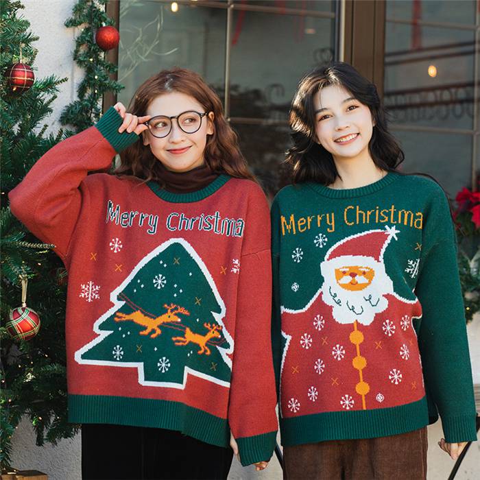 Rakuten - クリスマス セーター メンズ レディース ペアルック ニットセーター カップル セーター 秋冬 バレンタイン セーター クルーネック プルオーバー ゆったり クリスマス ペア セーター トップス ご夫婦 カップルお揃い カジュア ギフト 記念日 男女兼用