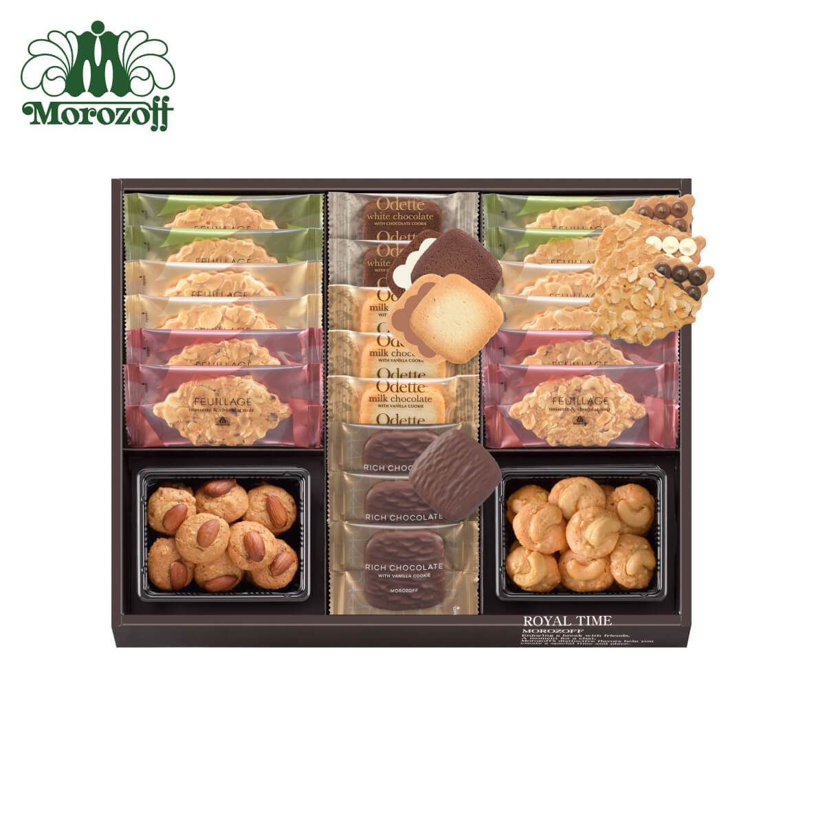 モロゾフ ロイヤルタイム 130g、20個入お歳暮 期間限定 冬限定 クッキー ナッツクッキー クッキーサンド チョコレートサンド ファヤージュ アルカディア ...