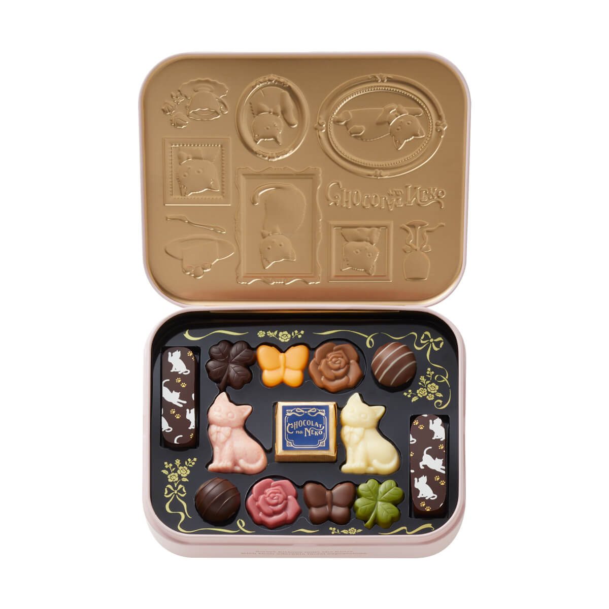 モロゾフ ショコラな猫 13個入バレンタイン 2026 新商品 期間限定 チョコレート ショコラ トリュフ フルーツ ナッツ はちみつ お酒不使用 猫 アソート 詰合せ 缶 かわいい プレゼント ギフト 公式