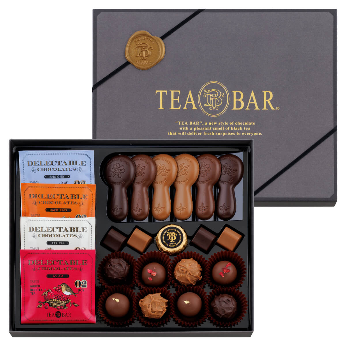 モロゾフ ティーバー 27個入バレンタイン 2026 期間限定 チョコレート ボンボンショコラ トリュフ 紅茶 セイロン アールグレイ ダージリン アッサム フルーツ アソート 詰合せ プレゼント ギフト 公式