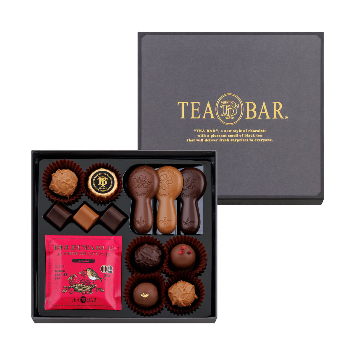 モロゾフ ティーバー 14個入バレンタイン 2026 期間限定 チョコレート ボンボンショコラ トリュフ 紅茶 セイロン ダージリン アッサム フルーツ アソート 詰合せ プレゼント ギフト 公式