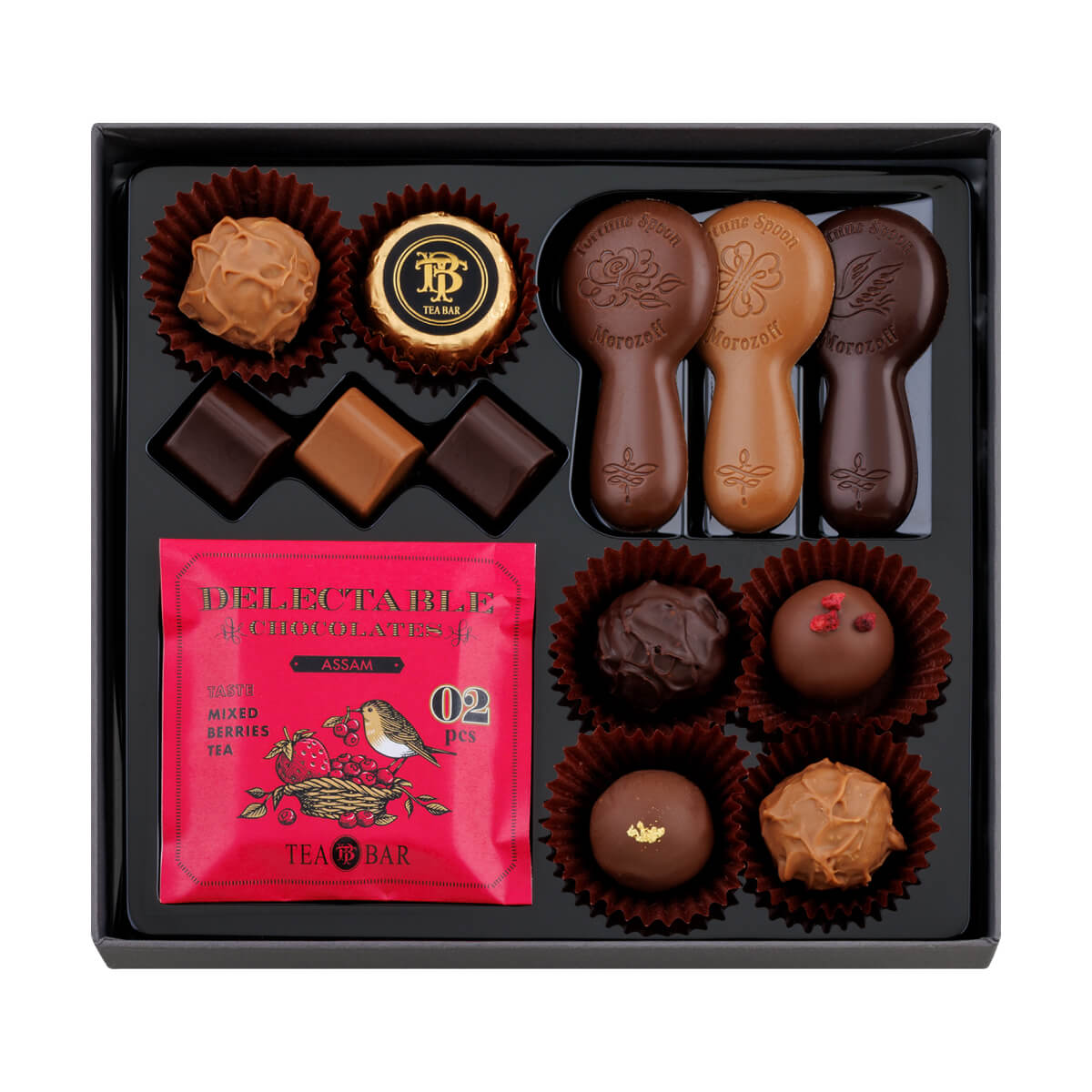 モロゾフ ティーバー 14個入バレンタイン 2026 期間限定 チョコレート ボンボンショコラ トリュフ 紅茶 セイロン ダージリン アッサム フルーツ アソート 詰合せ プレゼント ギフト 公式