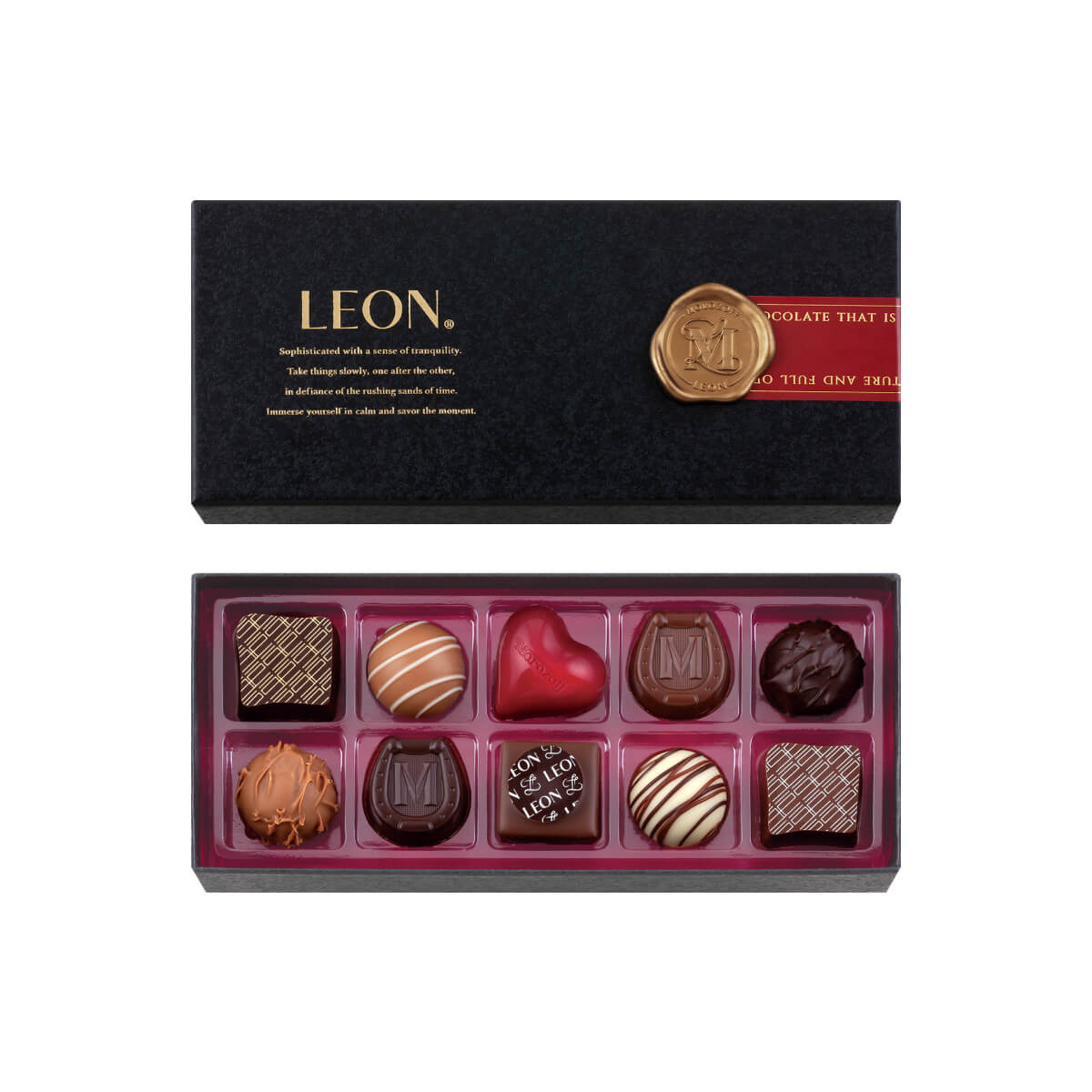 モロゾフ レオン 10個入バレンタイン 2026 期間限定 チョコレート ボンボンショコラ トリュフ 洋酒 コーヒー フルーツ ナッツ アソート 詰合せ 大人 高級感 プレゼント ギフト 公式