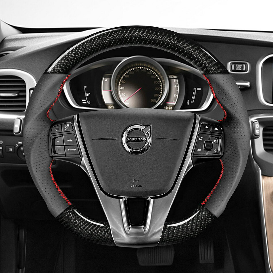 モリソンパフォーマンスのVOLVO V40/V60/S60/クロスカントリー/ボルボ/VOLVO 純正交換式 綾織カーボン ステアリング ハンドル セミオーダーメイド カスタム 車検対応 送料無料｜アングル2