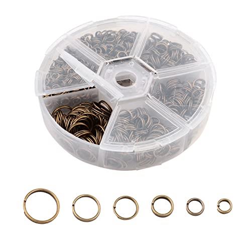 サムコス 二重丸カン 4-10mm 6種 ジャンプリング 金具 基礎パーツ キーホルダー パーツ スプリットキーリング 鉄製 DIY用 クラフト用品 ブレスレッ...