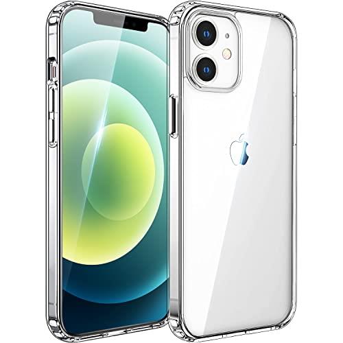 Xeokone iPhone12 mini ケース クリア MIL規格耐衝撃 黄変防止 ［ワイヤレス充電対応］『四隅滑り止 レンズ保護 滑り止め 軽い スレ傷防止〕［PC背面 + TPUバンパー 二層構造フィット感］透明 5.4インチ 対応