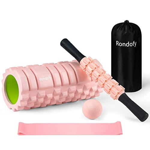 Rondofy フォームローラー 筋 膜 リリース 【2023業界モデル】500KG耐荷重 きんまくローラー 筋肉ほぐし セルライトローラー ストレッチ用品 5点セット 収納袋/日本語マニュアル付き