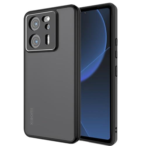 ZXZone ケース Xiaomi 13T / 13T Pro 用 カバー 半透明上品感 マット感 耐衝撃 画面保護 レンズ保護 米軍MIL規格 滑り止め 指紋防止 黄変防止 ストラップホール付き ワイヤレス充電対応 スマホケース ブラック (Xiaomi 13T/13T Pro 対応)