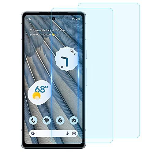 【2枚セット· ブルーライトカット】ZXZone For Pixel 7A / Pixel 6a 用 ガラスフィルム Pixel 7A / 6A 用 フィルム 眼精疲労軽減 強化ガラス 液晶 保護フィルム 貼り付け簡単（ピクセル 6A/7A 対応）