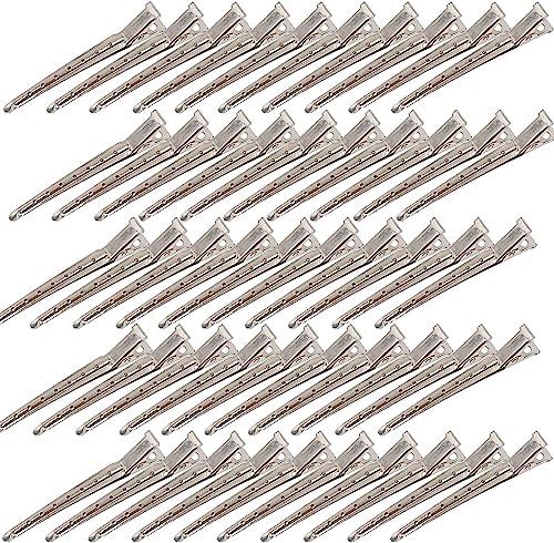 BetterJonny ダッカール ヘアクリップ プロ用 50本セット ワニ口クリップ 前髪 散髪 クリップ 美容業界..