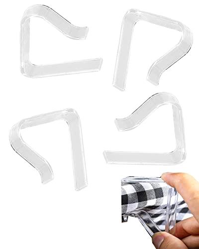 YFFSFDC テーブルクロス止め 固定用 クリップ 滑り止め ズレ防止 テーブルクロス テーブルクロスクリップ 透明 3.5~5.5cm対応【4個入】
