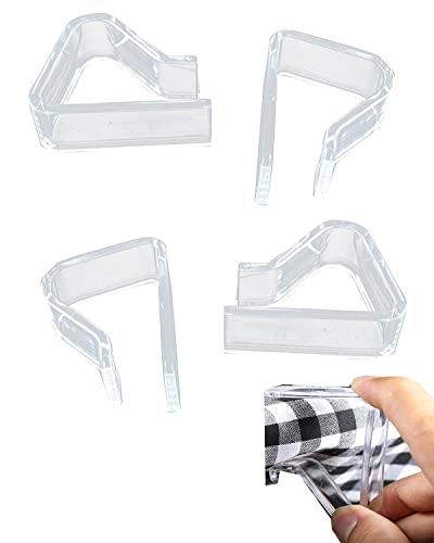 YFFSFDC テーブルクロス止め 固定用 クリップ 滑り止め ズレ防止 テーブルクロス テーブルクロスクリップ 透明 2.0~3.5cm対応【4個入】