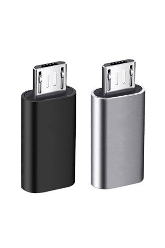 YFFSFDC USB-C → Micro USB アダプタ Type-C (メス) to Micro USB (オス) 変換アダプタ 2個入り マイクロUSB変換アダプター 変換コネクタ 充電とデータ転送 Xperia、Galaxy、Nexus、HUAWEI等Micro USB設備対応(ブラック、シルバー)
