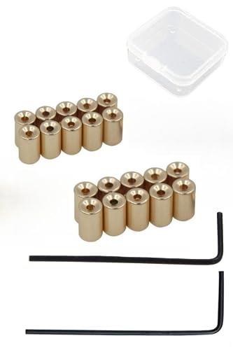 YFFSFDC ピンバッジのピンバッチ 6×5mm 20個セットネジ式キャッチ 留め具 金具 収納ケース付 (金色)