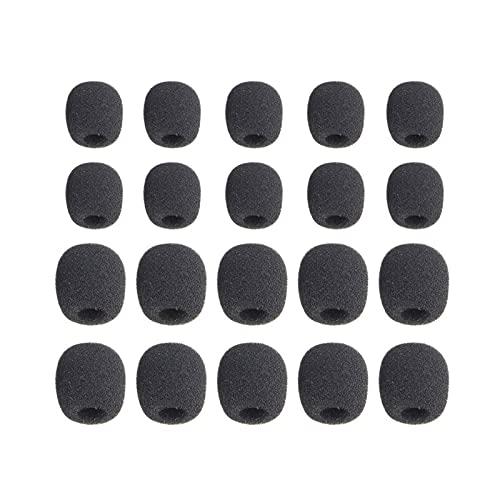 YFFSFDC マイクスポンジ 20個セット 内径5mm/8mm ヘッドセット インカム ピンマイク 雑音防止 ピンマイク 用 ミニ 黒