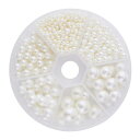 PH PandaHall ガラスビーズ パール 小さな 光沢 穴なし ラウンド 丸玉 手芸材料 DIY用 ジュエリー用 UVレジン 封入 3mm 4mm 5mm 6mm 8mm 10mm ハンドメイド 材料 手作り 素材 小分けケース付き 約804個