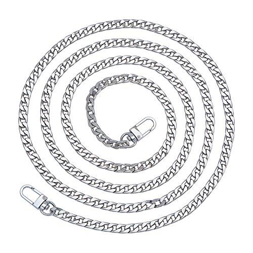 PH PandaHall 1本入り 鉄製 交換用 チェーン 120cm長さ チェーンベルト ショルダーベルト がま口 口金 持ち手 財布 ハンドバッグ 携帯 ス...