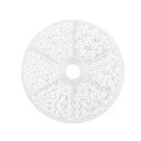 PH PandaHall 約1535個 パールビーズ ガラス パール 穴なし 2.5/3/4/5/6/8mm 小さな サテン 光沢 ガラス パール ミルク ビーズ ラウンド 丸玉 手作り DIY ホワイト ハンドメイド 手芸 クラフト アクセサリーパーツ
