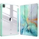 Fintie iPad Pro 12.9 ケース 2022/ 2021/ 2020/2018 12.9インチ 透明バックカバー Apple Pencil 収納可能 Apple Pencil 2 ワイヤレス充電対応 三つ折スタンド スリープ機能 軽量 薄型 傷つけ防止 PU合成レザー TPU (モデル番号A2378、A2461、A2379、A2462)(柄 X マーブルグ