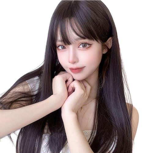 FESHFEN ウィッグ ロング ストレート フルウィッグ 女装 かつら レディーズ カツラ wig 女装ウィッグ ロングウィッグ ハロウィン コスプレ ぱっつん前髪 原宿系 自然 小顔 耐熱 ネット/櫛付き 黒茶 FESHFEN ウィッグ ロング ストレート フルウィッグ 女装 かつら レディーズ カツラ wig 女装ウィッグ ロングウィッグ ハロウィン コスプレ ぱっつん前髪 原宿系 自然 小顔 耐熱 ネット/櫛付き 黒茶
