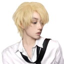 Peacoco ウィッグ メンズ 男装 ショート 自然 簡単 イケメン コスプレ イメチェン 普段使い 男女兼用 小顔 耐熱 人気 派手髪 金髪 ネット付