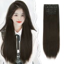 Peacoco 襟足ウィッグ 4枚セット ロング ストレート 40/50/60cm クリップ式 エクステ サラサラ マット 自然な髪色 普段使い向け 装着簡単 ウィッグ 部分ウィッグ ワンタッチエクステ(4)