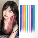 Peacoco エクステ ワンタッチ メッシュ 6本セット 55CM 単色 ストレート ウィッグ ロング エクステ 耐熱 簡単 クリップ ぱっちん おしゃれ (グレープバイオレット)(4)
