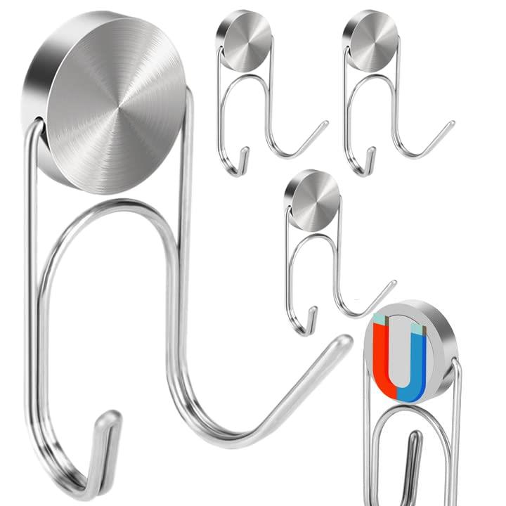 Wowfill マグネット フック 磁石付き 304ステンレス製 防錆 垂直耐荷重28kg 水平耐荷重5kg 防腐食 キッ..