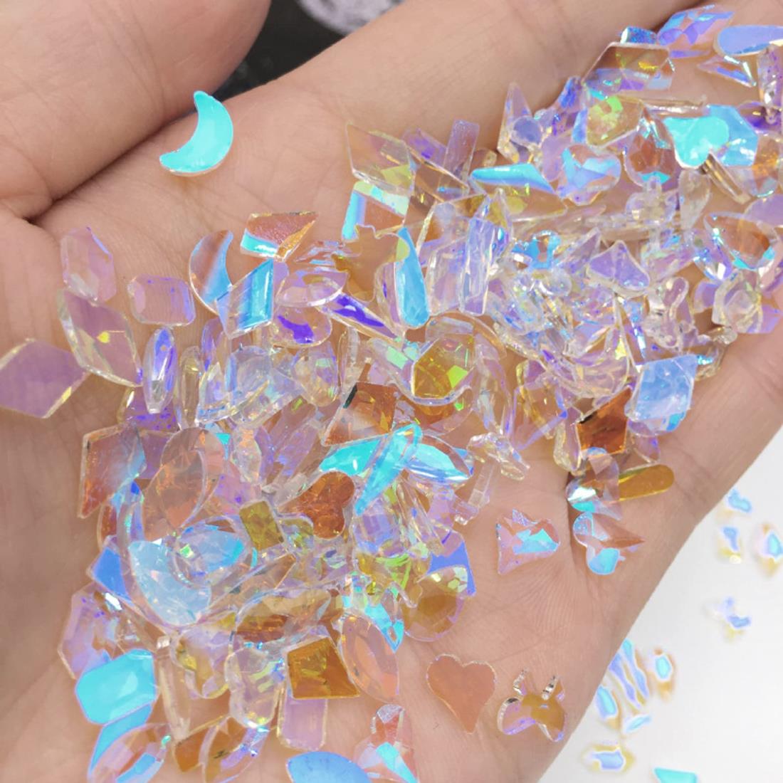 サムコス ラインストーン ネイルパーツ 約200粒セット 小さめ 多種多様なデザイン オーロラ幻彩 キラキ..