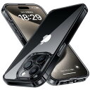 NIMASO ケース iPhone15Pro用 クリア ケース 黄変防止 耐衝撃 米軍MIL規格 SGS認証 PC背面 傷つけ防止 バンパー ワイヤレス充電対応 ストラップホール付き アイフォン15プロ対応 スマホケース ブラック(氷星シリーズ)NSC23J826