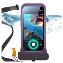 ESR スマホ 防水ケース iPhone 15/14/13専用 防水ポーチ 水中タッチスクリーンとFace ID対応 精密ボタン・IPX8完全防水・浮上設計で海やお風呂でも安心 水中で撮影・画面操作可能 ストラップとインナートレイ付き シュノーケリング用ドライバッグ パープル