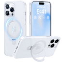 【スタンド機能・Magsafe対応】CASEKOO iPhone14Pro 用 ケース 隠し収納式 米軍MIL規格 耐衝撃 スマホケース 薄形半透明 マット仕上げ 指紋防止 ストラップホール付き ワイヤレス充電対応 2023年新型 アイフォン 14pro 用 ケース 6.1インチ カバー(マットクリア)