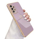 QLTYPRI Samsung Galaxy A53 5G ケース SC-53C/SCG15 ケース かわいい メッキラブハートソフト TPU カバー 女性 人気 軽量 スマホケース レンズ保護 落下防止 カバー Qi ワイヤレス充電対応 携帯電話ケースギャラクシーA53用カバー - パープル