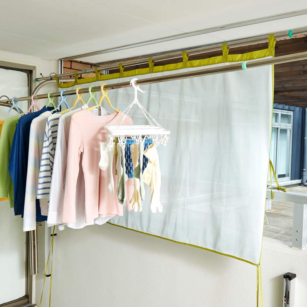 アイメディア 風を通す雨よけベランダカーテン ベランダシート ベランダシェード 幅190cm フルメッシュ..