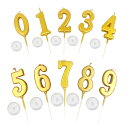 KALOLINNA バースデーナンバーキャンドル 0~9 10点セット ロウソク 数字 誕生日を祝う 高級 ろうそく おしゃれ スタイリッシ 記念日キャンドルウエディングパーティー卒業パーティー