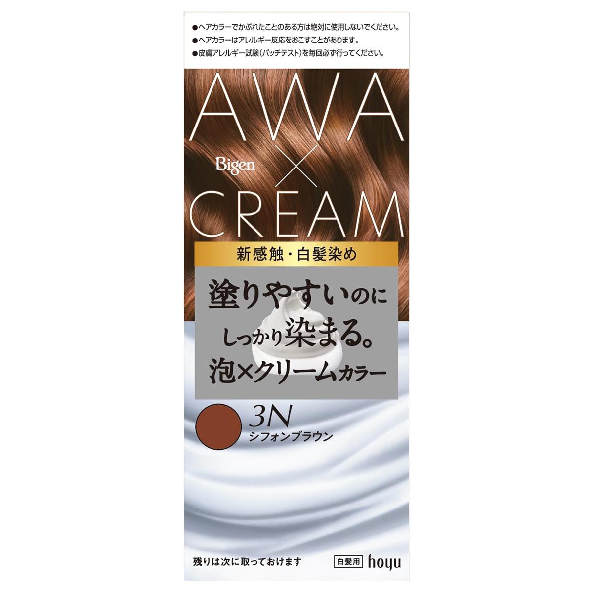 【白髪染め レディース】ビゲン 泡クリームカラー 3Nシフォンブラウン 白髪用 ヘアカラー hoyu ホーユー bigen (医薬部外品)