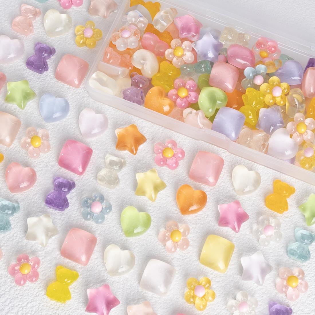 デコパーツ 樹脂 セット 【クリアキャンディー・自由にDIY可能・様々なモチーフ】 アクセサリーパーツ デコパーツ かわいい キャラクター デコ 素材 ビーズ ...