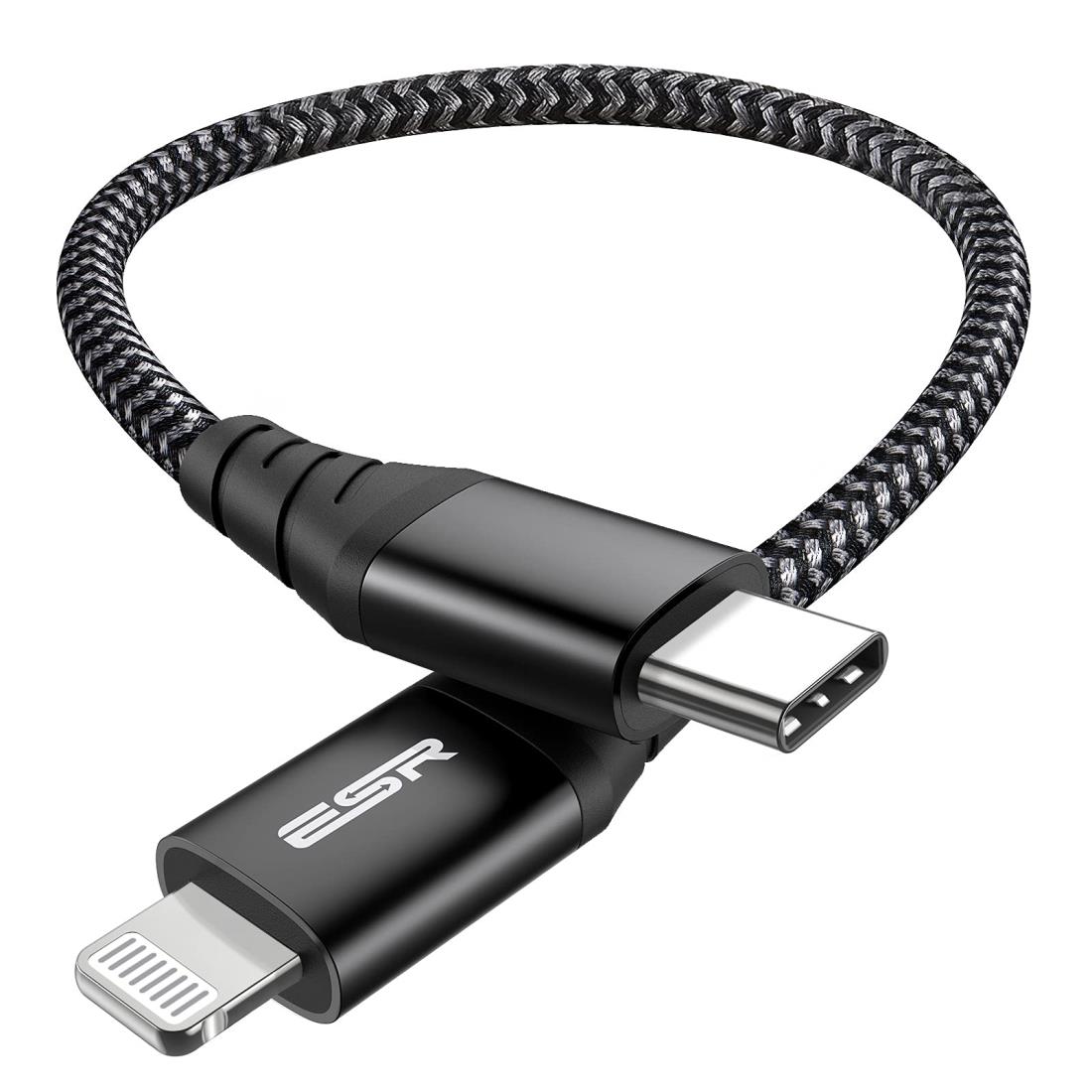 ESR USB C to Lightningケーブル 1 m MFi認証取得 編組ナイロン PD急速充電ケーブ...