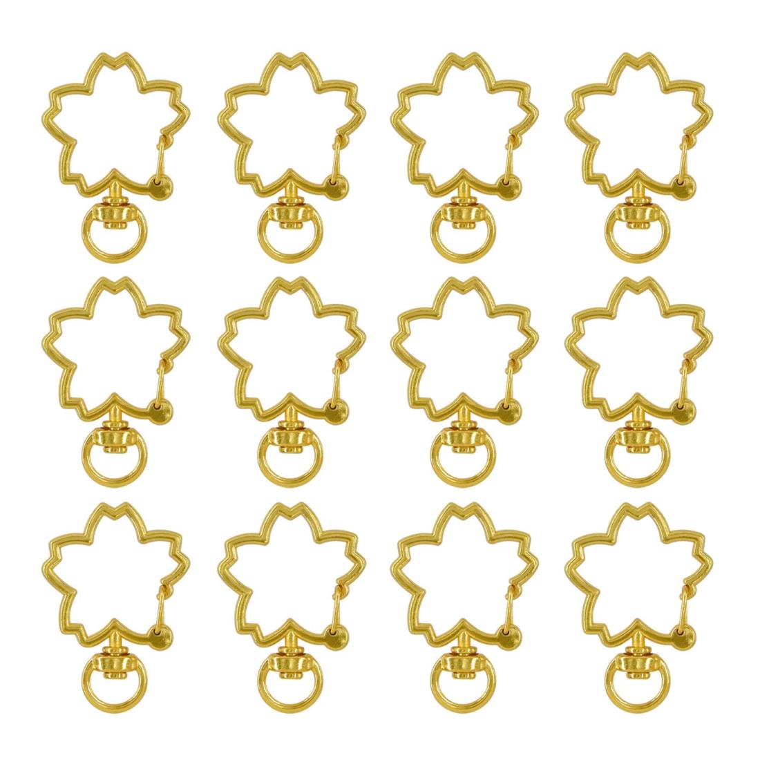 イヤリングパーツ MUNCVY DIY キーホルダー パーツ 20点セット 回転カン カワイイ 桜 サクラ フラワー ナスカン ゴールド 金具 ンドメイド 手作...