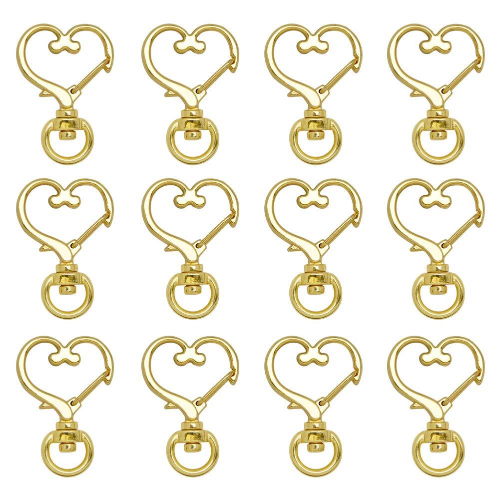 キーホルダー パーツ MUNCVY 20点セット 回転カン カワイイ ハート型 ナスカン ゴールド 金具 ンドメイド 手作り キーリング