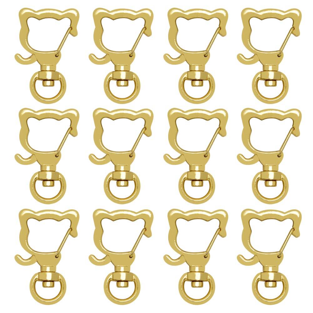 キーホルダー パーツ 20点セット 回転カン カワイイ 猫 ネコ ナスカン ゴールド 金具 ンドメイド 手作り キーリング