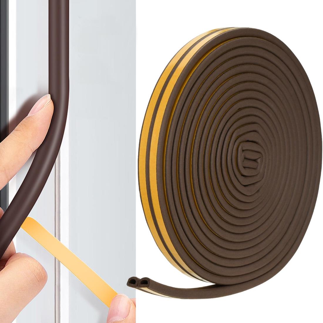 隙間テープ 防音 全長10m ドア 引き戸 音防止 すきまテープ すきま風防止 窓 すきまパッド シールテープ D型 エアコン効率アップ 虫塵すき間侵入防止 寒さ対策 騒音軽減 茶色