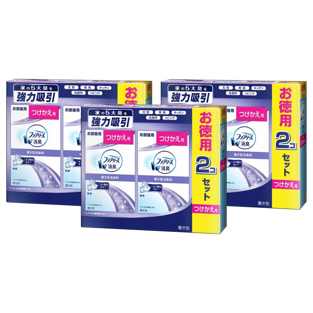 ファブリーズ 【まとめ買い】 消臭剤 置き型 無香 つけかえ用 130g × 6個 (2個セット×3)