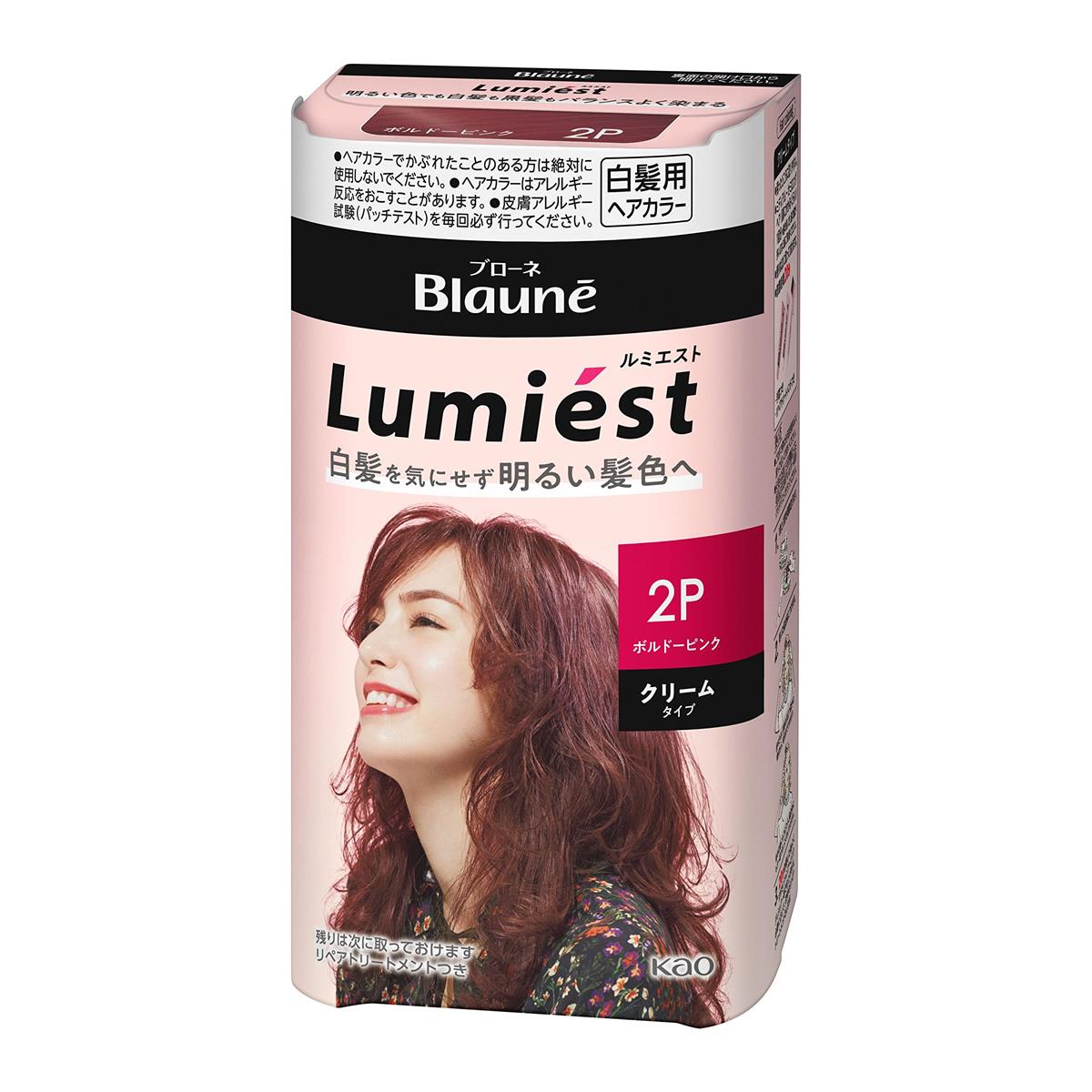 ブローネ ルミエスト ヘアカラー 2P ボルドーピンク [医薬部外品] 白髪を気にせず 明るい髪色 楽しめる クリームタイプ 白髪染め ボルドーピンク(2P) 108グラム (x 1)