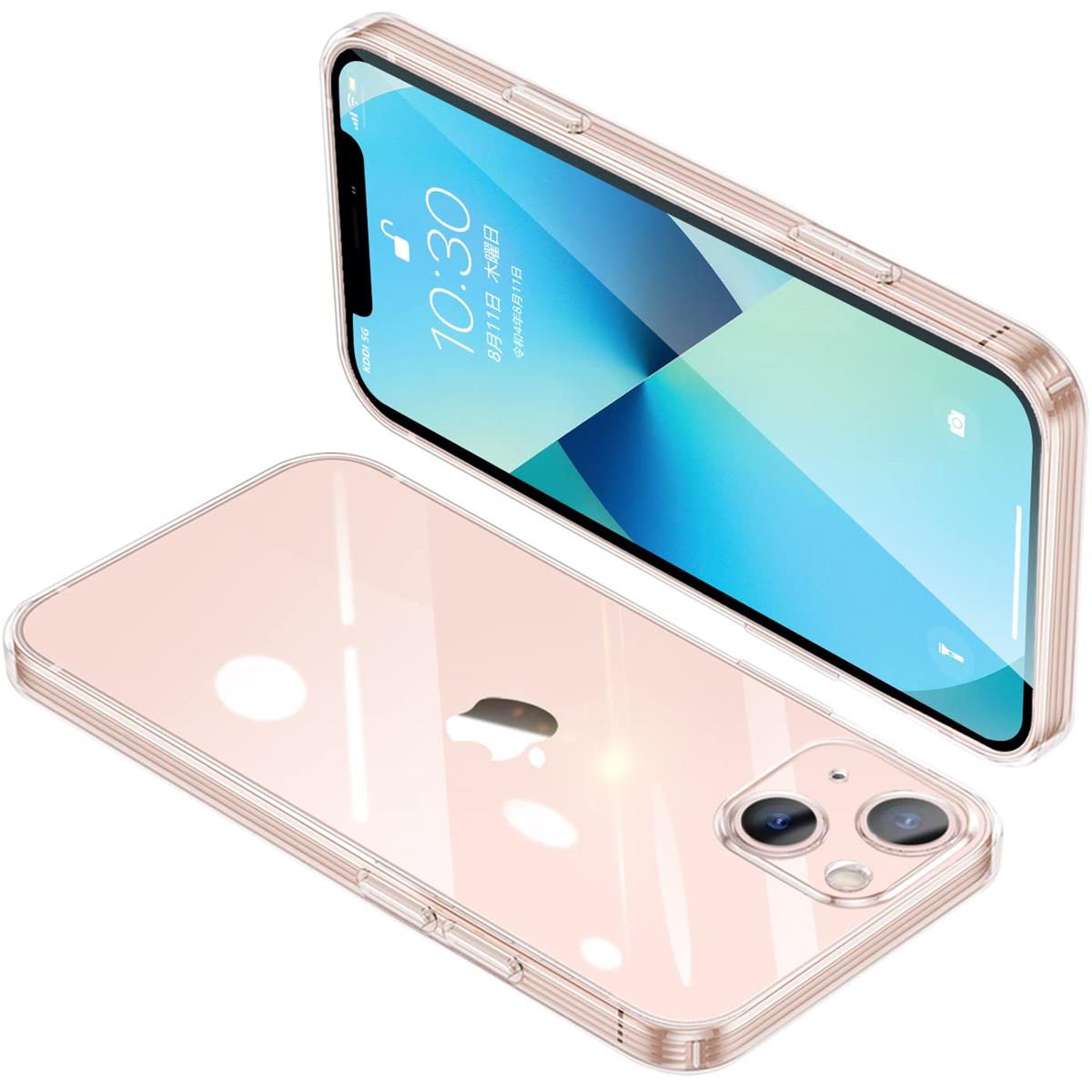 Rakuten - ONETIAOLONG iPhone13 mini 用のケース クリア アイフォン13mini 用のカバー全透明 スマホケース 全面保護 耐衝撃 軽量 TPU 薄型 ストラップホール付き 滑り止め 落下防止（透明）